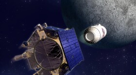 The LCROSS spacecraft, shown above, prepares to smash into the moon in this NASA digital animation. 