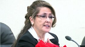 Sweetwater Union High School District board member Pearl Quinones speaks at school board meeting in this undated photo.