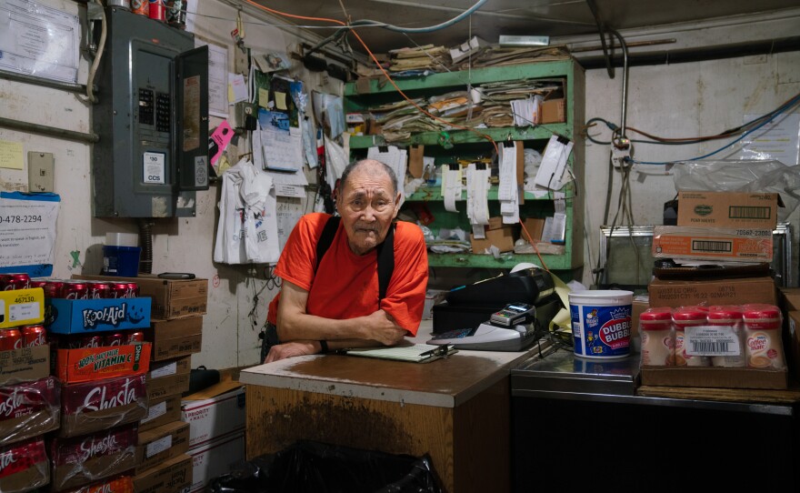 Larry John owns John's Store, the oldest of Toksook Bay's three convenience stores.