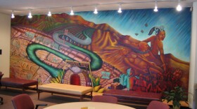 This mural entitled "La Memoria de Nuestra Tierra" was completed for USC by Chicana muralist Judith Baca. 
