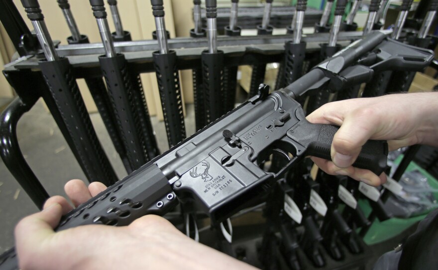 Chicago suburb Highland Park banned the possession of what it called assault weapons, including AR-15s, like this one, and AK-47s, as well as large capacity magazines. Gun rights advocates challenged the ban, contending that it violated the Second Amendment's guarantee of a right to bear arms.