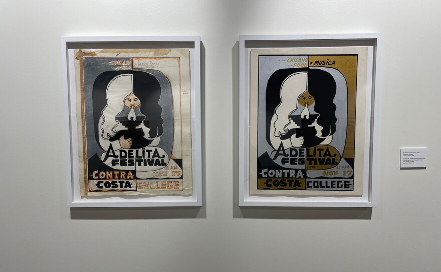 Posters by Ramsés Noriega are shown at the Chicano Park Museum and Cultural Center on Oct. 7, 2025.