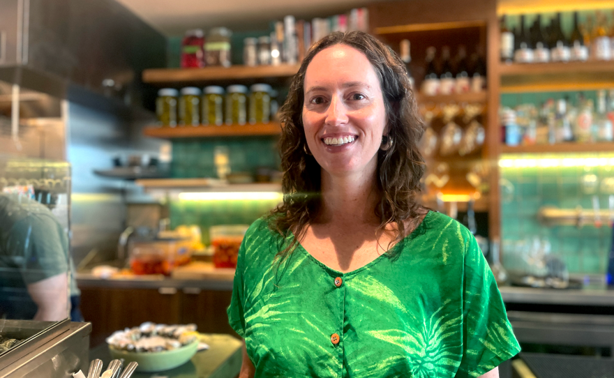 Mabel's Gone Fishing owner Chelsea Coleman inside her Michelin-honored seafood restaurant.