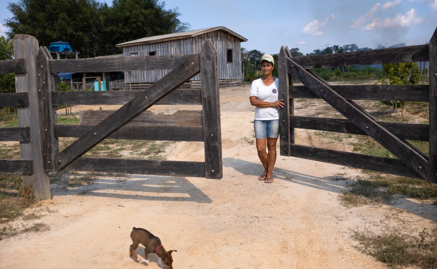 Rose Marcondes on her land at kilometer 502 of highway BR-319 on Sept. 26.