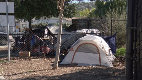 A homeless encampment in Spring Valley on January 7, 2020. 
