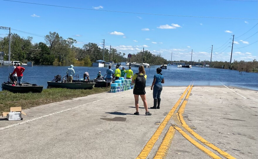 Residents of DeSoto County in Florida survived the initial storm only to find themselves stranded a day later by the flooding Peace River.