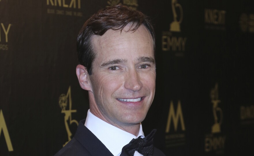 Mike Richards poses in the press room at the 45th annual Daytime Emmy Awards in 2018 in Pasadena, Calif.