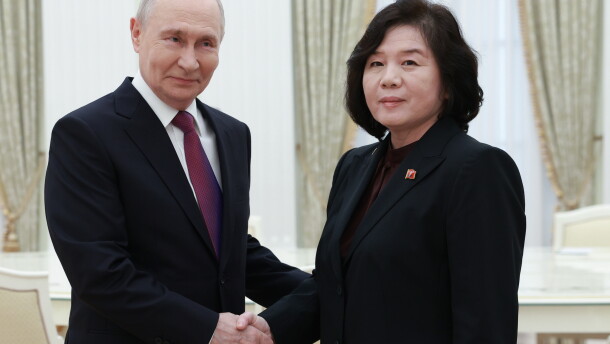 Russian President Vladimir Putin shakes hands with North Korean Foreign Minister Choe Son Hui during their meeting at the Kremlin in Moscow,  Sunday, July 19, 2026.
