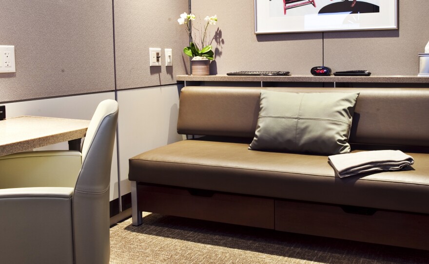 Minute Suite's 7-by-8-feet rooms offer Wi-Fi, a sofa bed, a television and a workspace. One traveler compared the small spaces to having an MRI done, but others say the idea is overdue at Chicago's O'Hare International Airport.