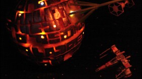 "Star Wars" Death Star inspired pumpkin.