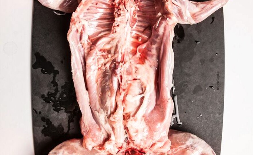 Rabbit, skinned and gutted, and ready to be made into rabbit stifado (a Greek stew with wine and onions) or rabbit ragu with penne and parmesan, a recipe devised by Horsey that has received rave reviews from Ugly Food readers in the UK.