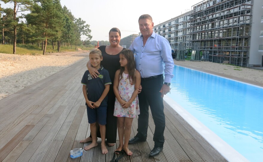 Peter and Yvett Sadewasser and their 8-year-old twins, Alexander and Josefina, were among the first families to move into one of the refurbished units.