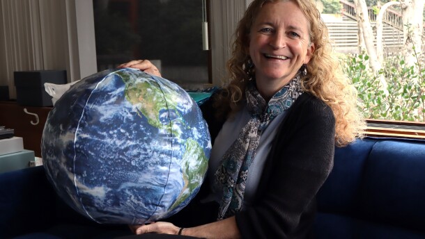 Helen Fricker sits in her office at UC San Diego's Scripps Institution of Oceanography on Tuesday, Feb. 10, 2026.