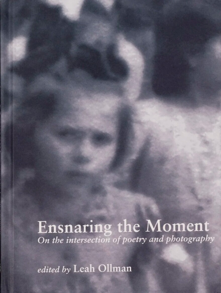 The cover of Leah Ollman's book "Ensnaring the Moment" is shown.