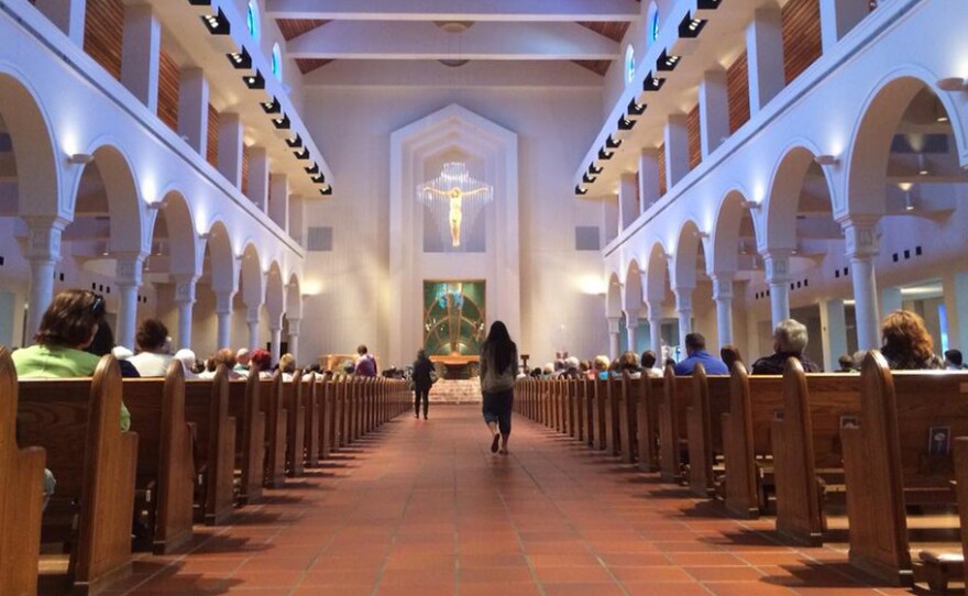 In Orlando, Fla., the Basilica of the National Shrine of Mary, Queen of the Universe hosts about 35,000 Catholics on Easter Sunday.