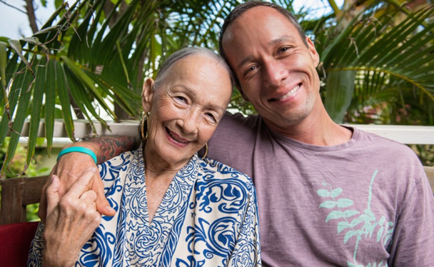 Chef Ed Kenney, series host and chef and owner of Town Kaimuki in Honolulu, Hawai'i, with his mother, Beverly Noa.