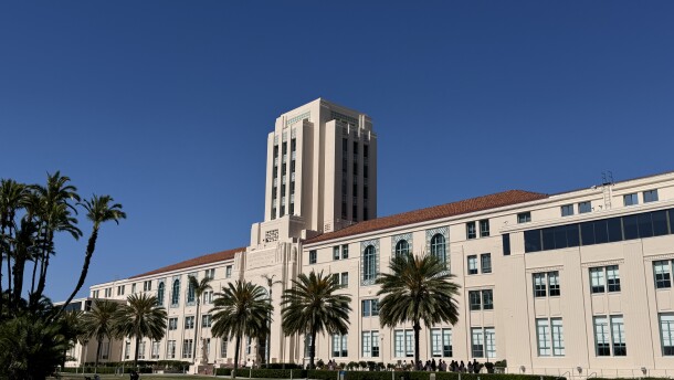 The San Diego County Administration Building in downtown San Diego is shown on June 16, 2025.