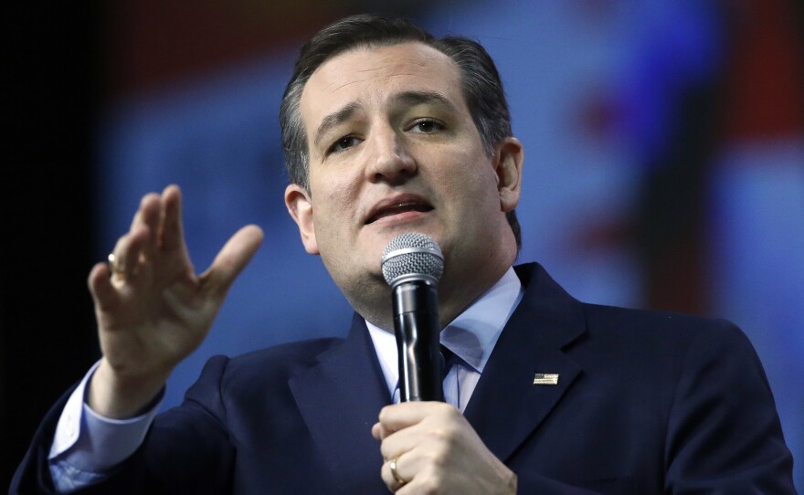 Sen. Ted Cruz speaks Saturday at the Colorado Republican State Convention, in Colorado Springs, Colo.