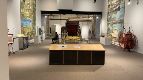 A view looking into the space that will host "America at 250 - San Diego: 1776 - 2026 is shown at the San Diego History Center on June 9, 2026.
