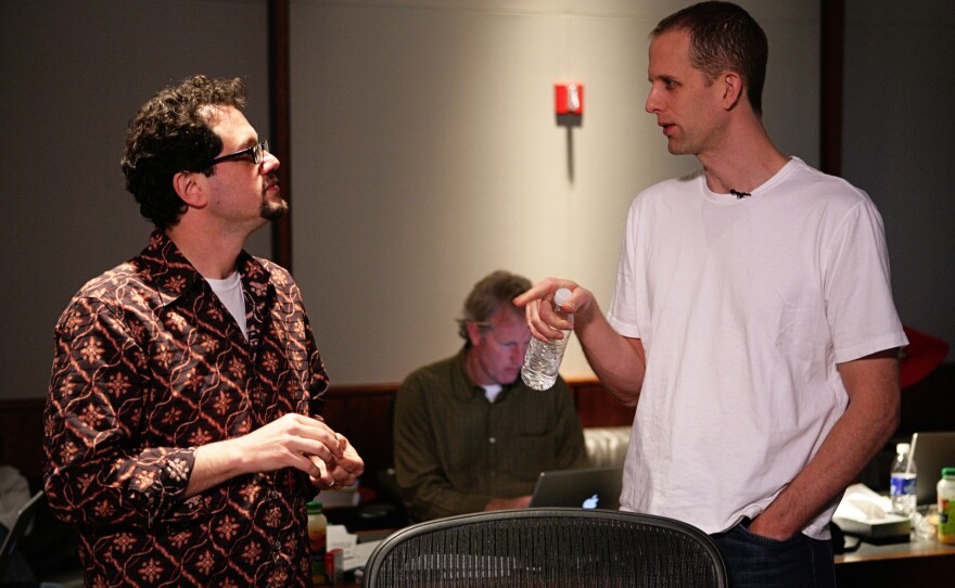 Director Peter Docter (right) with Up composer Michael Giacchino