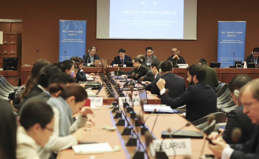 The U.N. Human Rights Council in Geneva, Switzerland, shown here in March, is planning to debate violence against protesters.