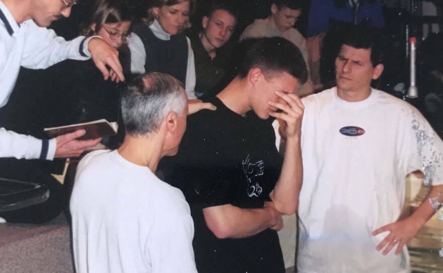 Ward at his baptism in 1997.
