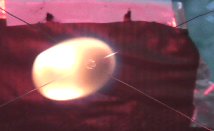 Without gravity to weigh it down, a flame expands and becomes more spherical.