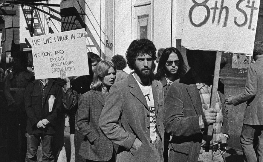 SoHo residents protest against The Loft on Oct. 15, 1974 in New York.