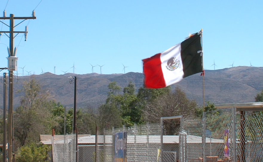 The view of the wind farm Energía Sierra Juárez from Jacume in Baja California, Sept. 27, 2015.