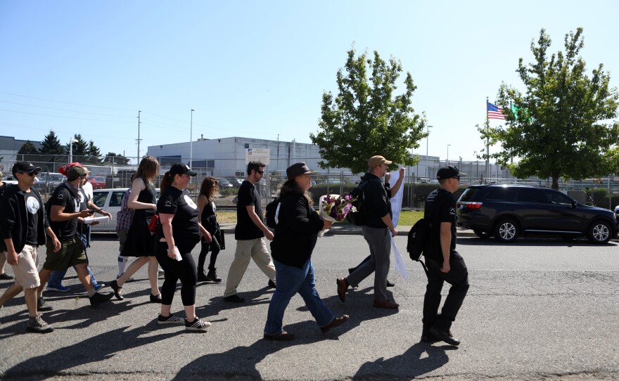Members of the Puget Sound John Brown Gun Club gather in memory of van Spronsen. After his death, van Spronsen was memorialized, virtually canonized, in some leftist quarters.
