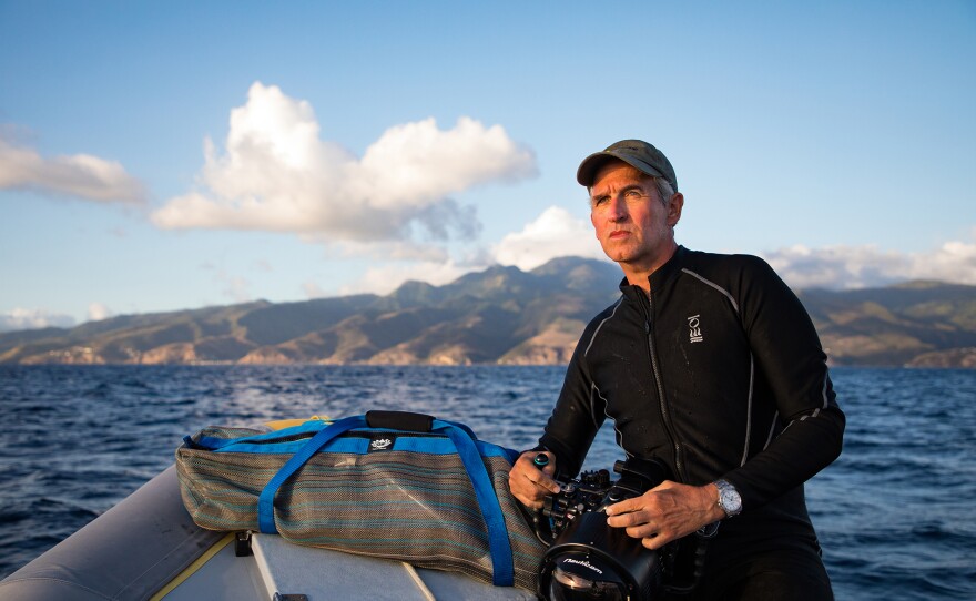 Brian Skerry on assignment. SEA CHANGE: THE GULF OF MAINE, A NOVA SPECIAL PRESENTATION premieres Wednesdays, July 24 - August 7, 2024on PBS.