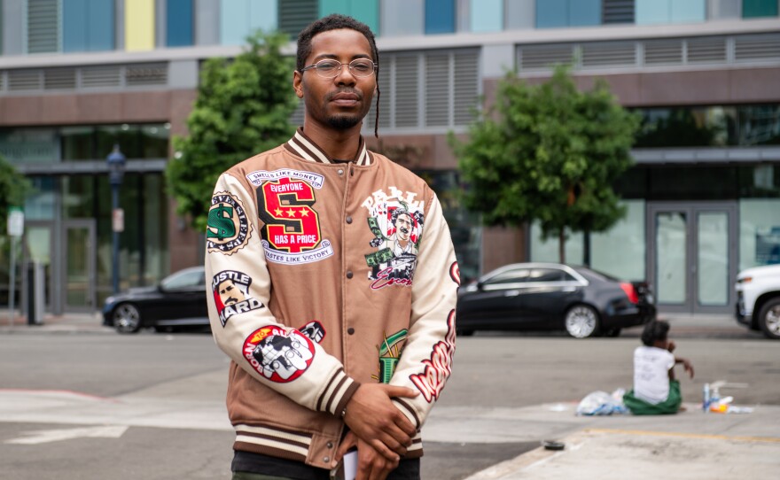 Bakari Rivera photographed on Aug. 18, 2025 in downtown San Diego. Rivera credits his sobriety to the help he received from Father Joe's Street Health team.
