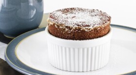 Callebaut chocolate soufflé prepared by Bernard Guillas.