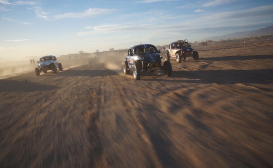 Cars in the Code Off-Road race in Laguna Salada, Baja California, Mexico.