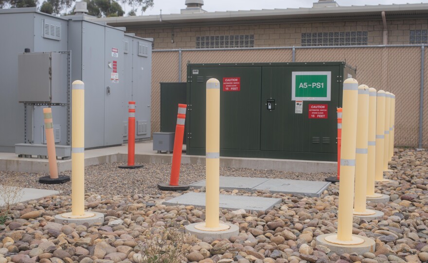 Exterior of MCAS Miramar microgrid rooms in San Diego, California.