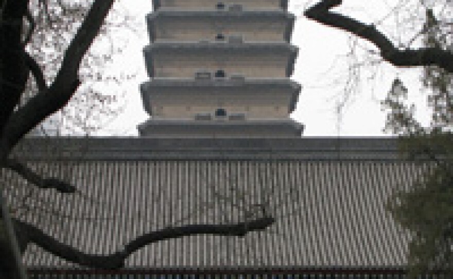 The Little Wild Goose Pagoda in Xi'an, China, where the ensembles perform.
