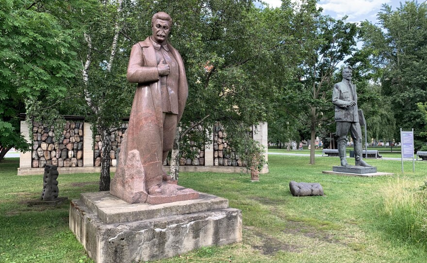 This statue of Soviet leader Josef Stalin is missing its nose.