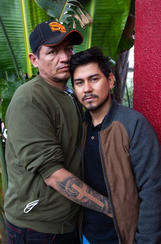 Reyes Garcia Hernandez and Jose Angel Vazquez Lopez are shown at the Jardín de las Mariposas shelter in Tijuana, Dec. 1, 2022.