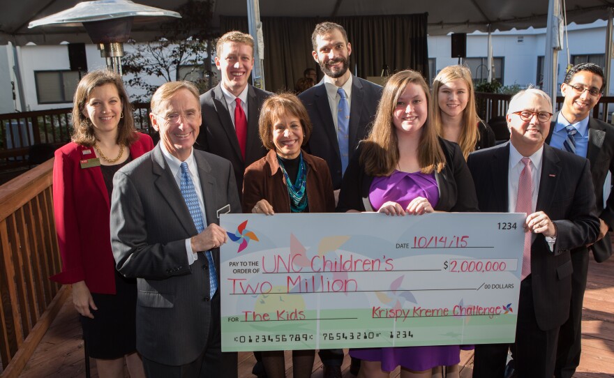In October the student group behind the Krispy Kreme Challenge, an annual charity race in Raleigh, N.C., pledged to raise a total of $2 million for the race's namesake clinic and UNC Children's Hospital.
