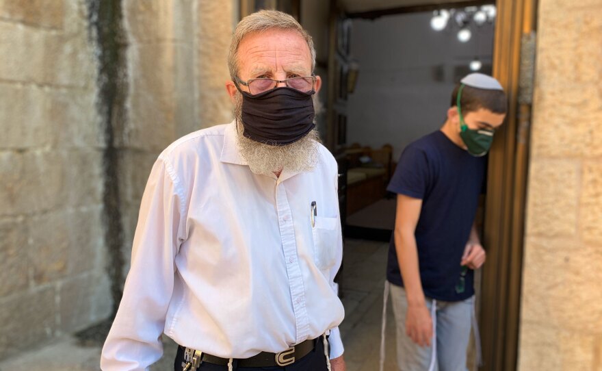 Yehezkel Cahn at the Ramban Synagogue in Jerusalem's Old City.