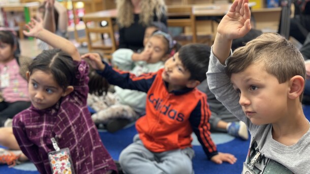 Four-year-old students attend universal transitional kindergarten class at Field Elementary in Clairemont, San Diego, Calif., Jan. 19, 2024