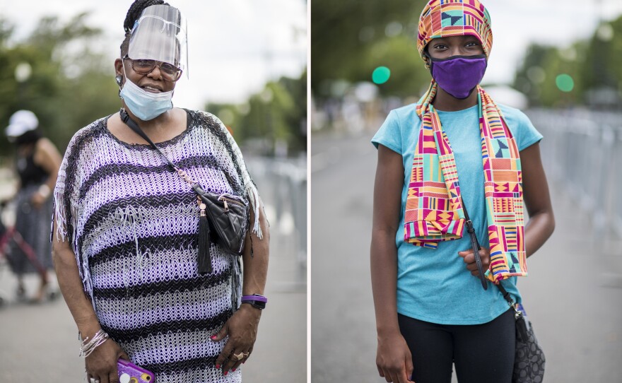 Left, Telsa Jones Linton, of Rochester, N.Y. Right, Mary Kabore, of Honeytown, Md.