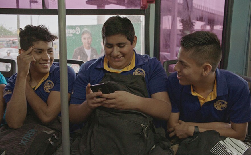 Jose, Fernando and Jesus on the bus. In preparation for the world's largest convening of high school scientists, teenage innovators from around the globe create cutting-edge solutions to confront environmental threats while navigating the doubts and insecurities of adolescence.