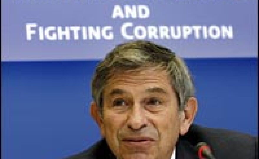 World Bank President Paul Wolfowitz attends an international conference in Brussels, March 14, 2007.