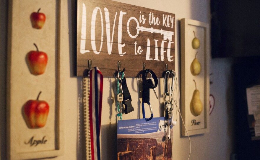 Keys hang by the backdoor of Manuel's house. The whole family was affected by Manuel's detention. Their oldest son had to drop out of college to support the family. Their younger sons, usually upbeat, began crying at school and some of their grades dropped.