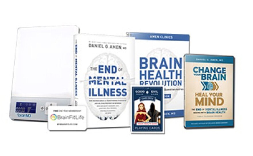 Give at the $300 level and receive Dr. Amen’s Brain Health Revolution Master Package: Program DVD; "The End of Mental Illness Hardcover" book; The Good vs. Evil Ruler Brain Health Card Deck; Brain Health Revolution Coaching course and questionnaires; BRIGHT MINDS Light Therapy Box coupon; and Brain Fit Life. This gift includes a KPBS License Plate Frame (if you're a new member). Also enjoy access to KPBS Passport and myKPBS Film Club.