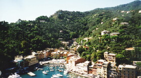 Aerial shot of Portofino, on the Italian Riviera.