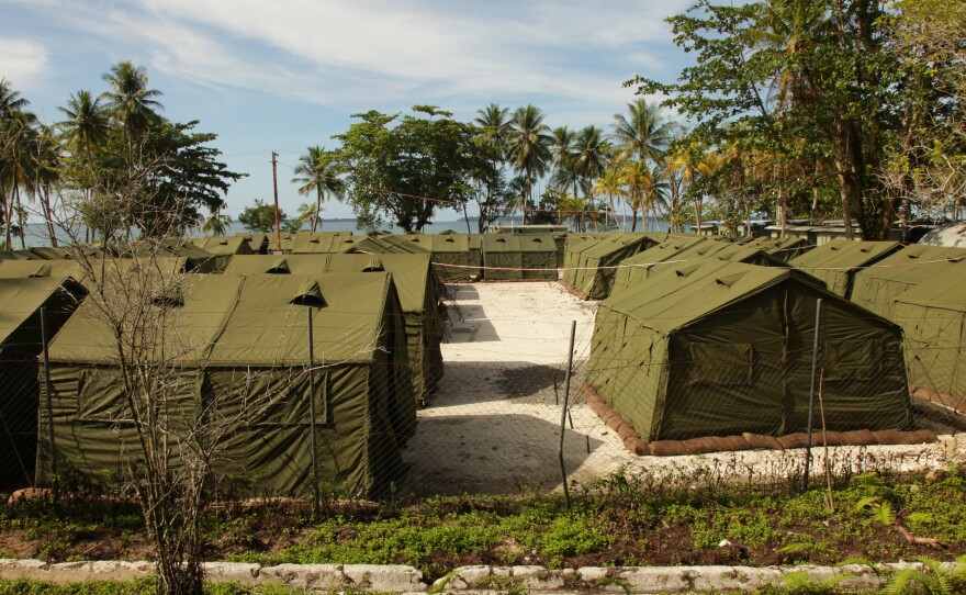 A handout photo from the Australian Department of Immigration and Citizenship shows the detention camp at Manus Island in 2012. Some asylum-seekers are heading to the U.S. for resettlement.