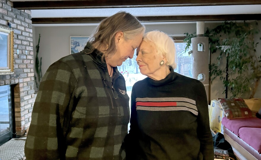 Jacqueline Hamilton (left) and her mother, Jan Stubbs, at Hamilton's home in West St. Paul, Minnesota.