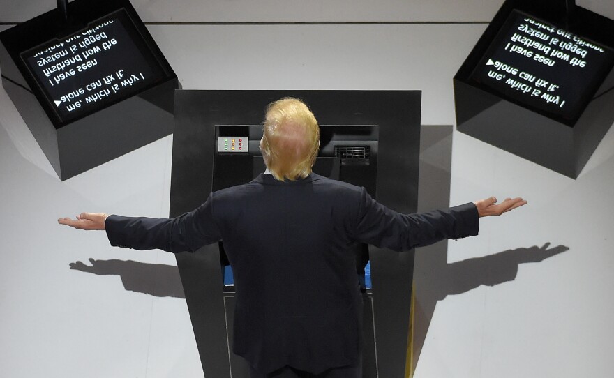 Donald Trump, gives his acceptance speech during the final day of the Republican National Convention, July 21, in Cleveland.
